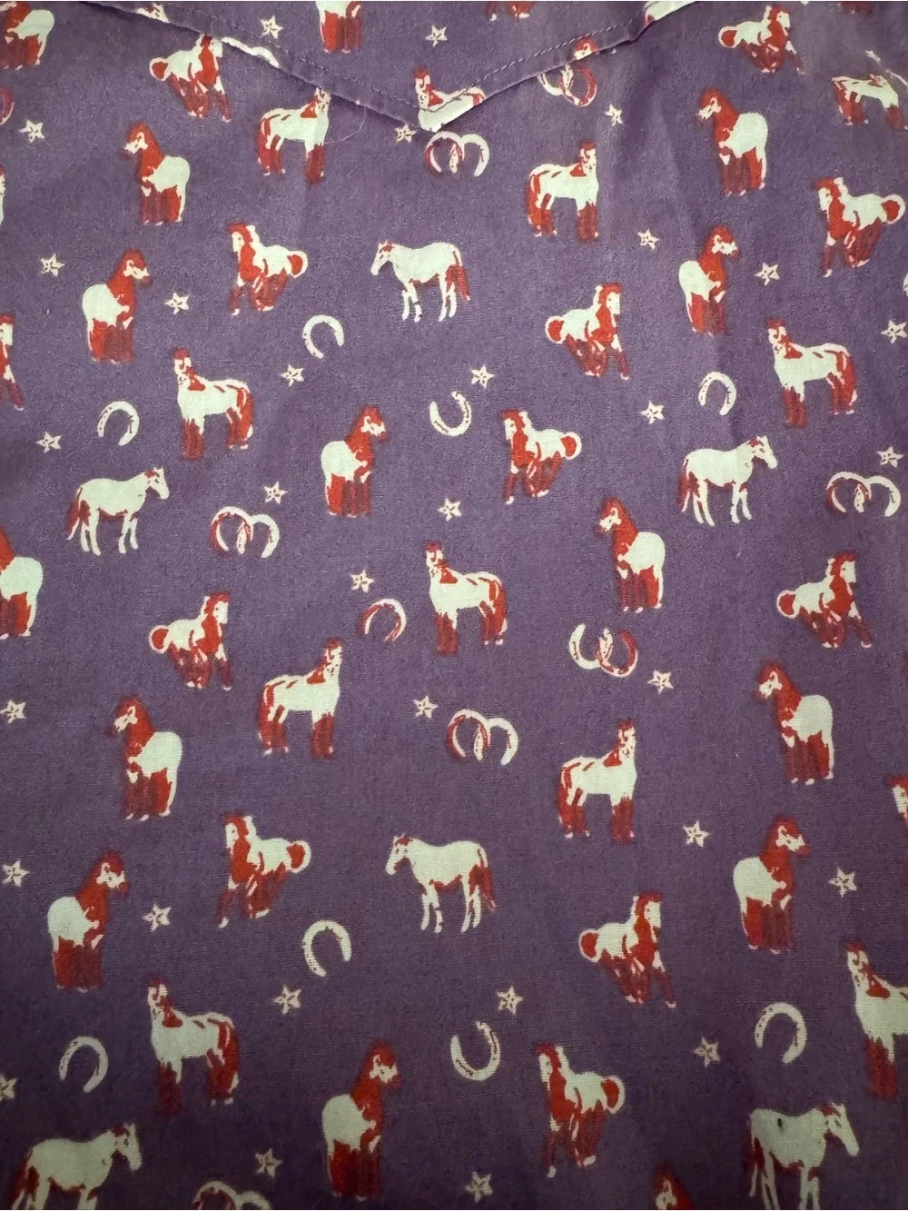 Shyanne Girls 18M Purple Western Horse Print Snap Bodysuit Romper
